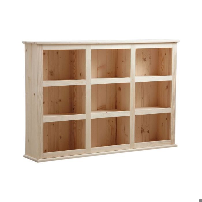 Bibliothèque en bois brut 9 cases Bibliothèque en bois brut 9 cases