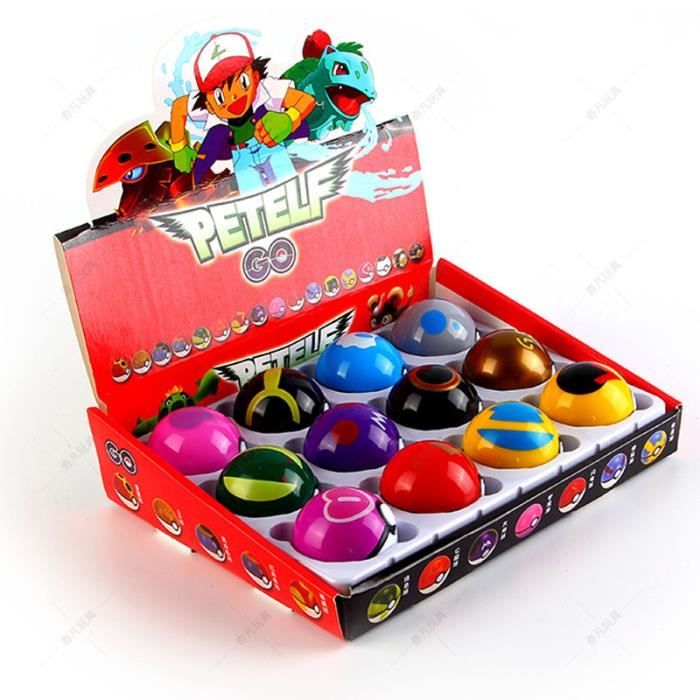Lot de 12 PCS Poke Ball avec 12 Mini Figurines Pokémon Aléatoires
