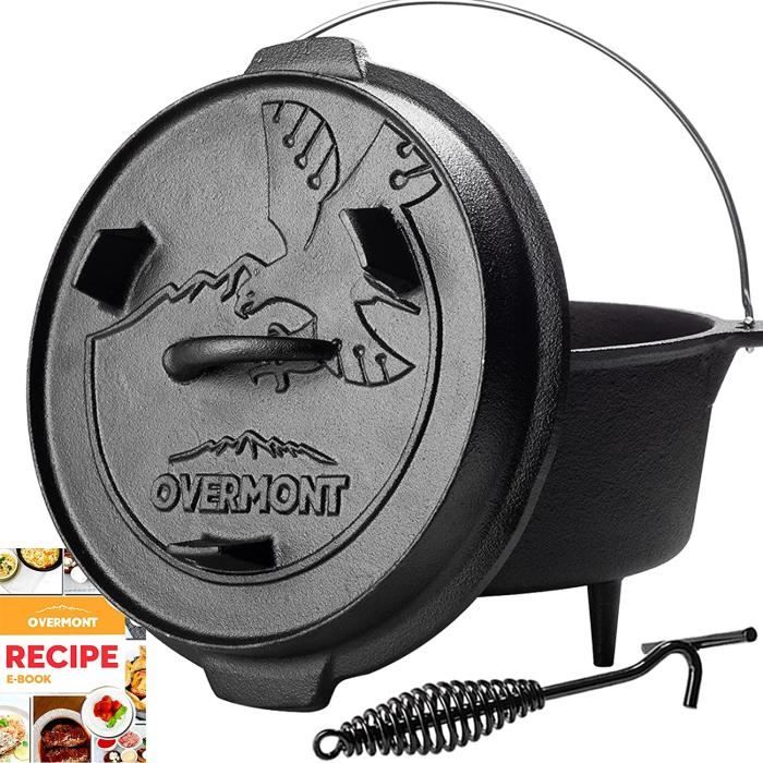 Dutch Oven Fonte émaillée 4,5L - Cocotte Ronde Pour Barbecue Ou Four