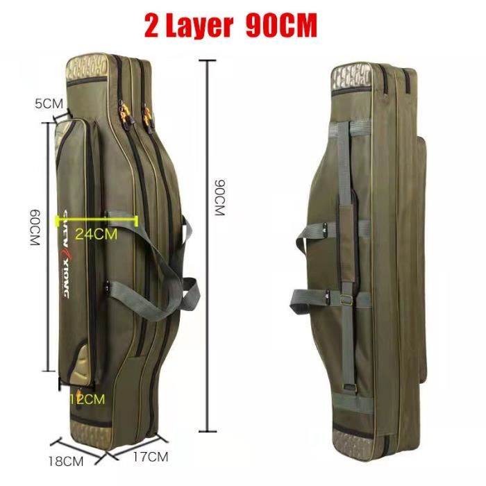 Dioche Sac De Pêche Portable Grande Capacité 60cm - Étui Canne à Pêche Avec Bandoulière
