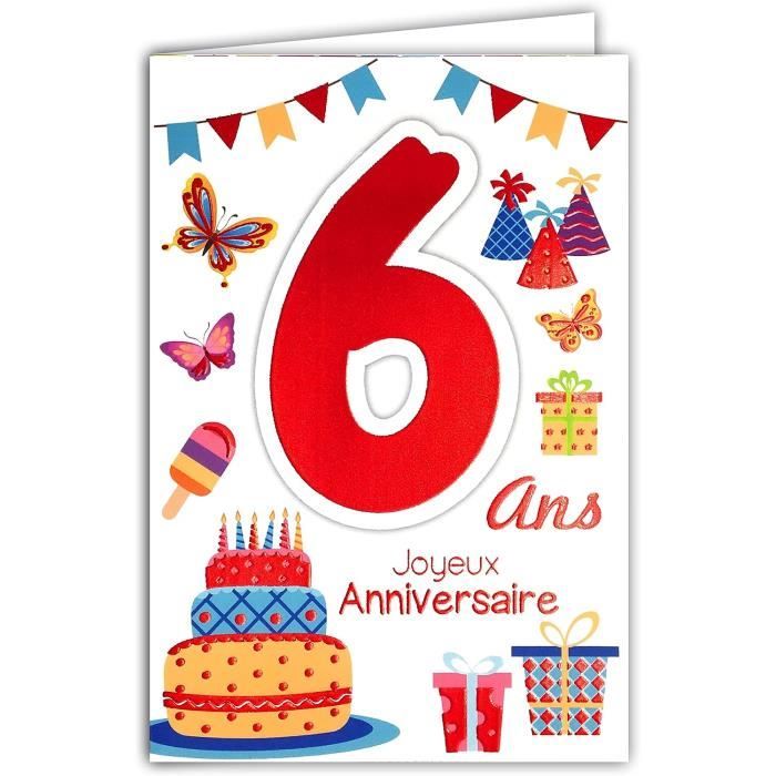 Carte Joyeux Anniversaire 8 Ans + Enveloppe - N°606 (Neuf, France)