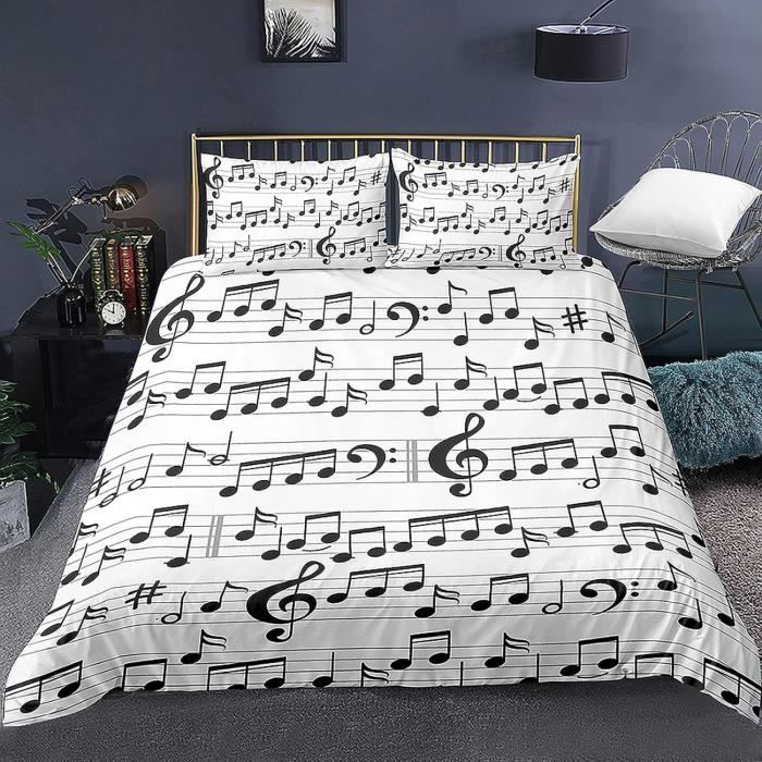 Parure de couette Notes de musique décoratives,1 Housse de Couette