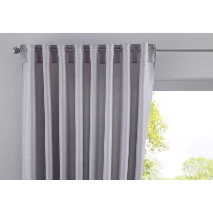 2019037-2 Cationic « JENA » Lot de 2 Rideaux à Passants cachés, Opaques, Aspect Lin chiné, avec