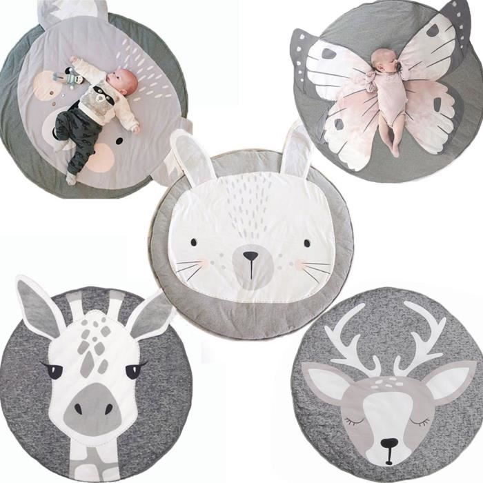 Tapis De Dessin Anime Animal Bebe Tapis Nouveau Ne Ramper Couverture Coton Rond Tapis De Sol Tapis Pour Enfants Decor Papillon Gris Achat Vente Pack Materiel Eveil Soldes Sur Cdiscount