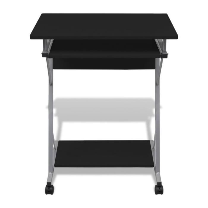 Bureau informatique compact avec plateau à clavier Noir-MEE - Meuble de bureau - Design contemporain