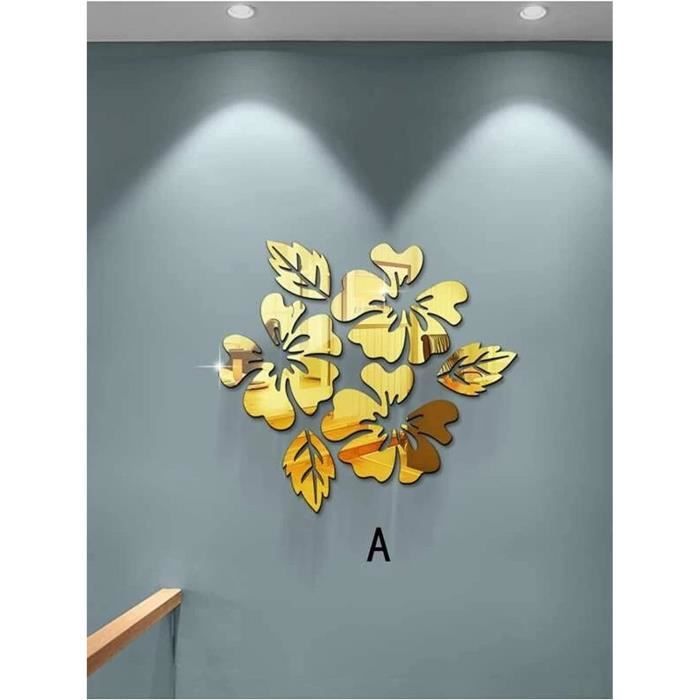 Stikers Murals Couleur Miroir Autocollant 3D Miroir Decoration Murale ...