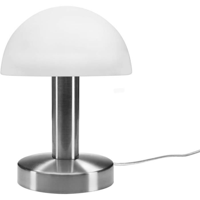 Lampe de chevet TOSEL KATIA LT2 verre opale D 14 x H 24 cm | Leroy Merlin