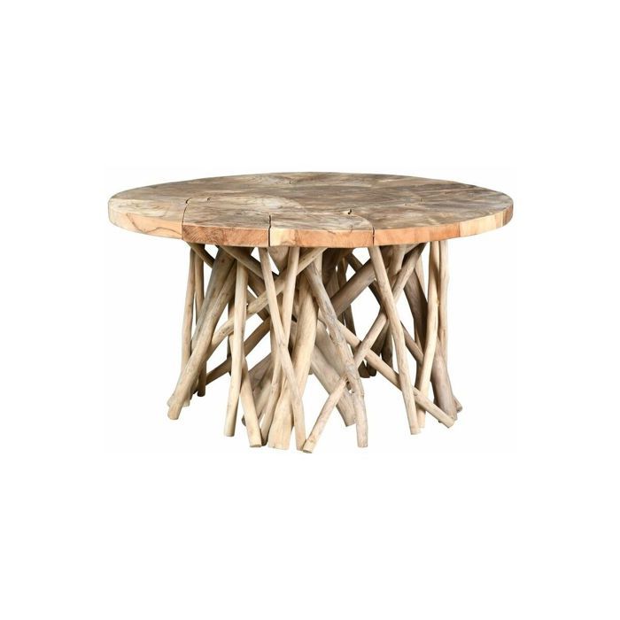 Table ronde en teck Puzzle - Arthur