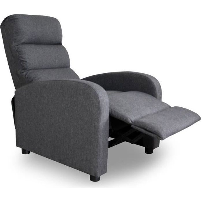 Fauteuil Relax Manuel Lasco Tissu Gris