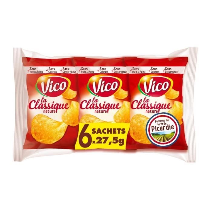 VICO - Chips Classique Nature 150G - Lot De 4