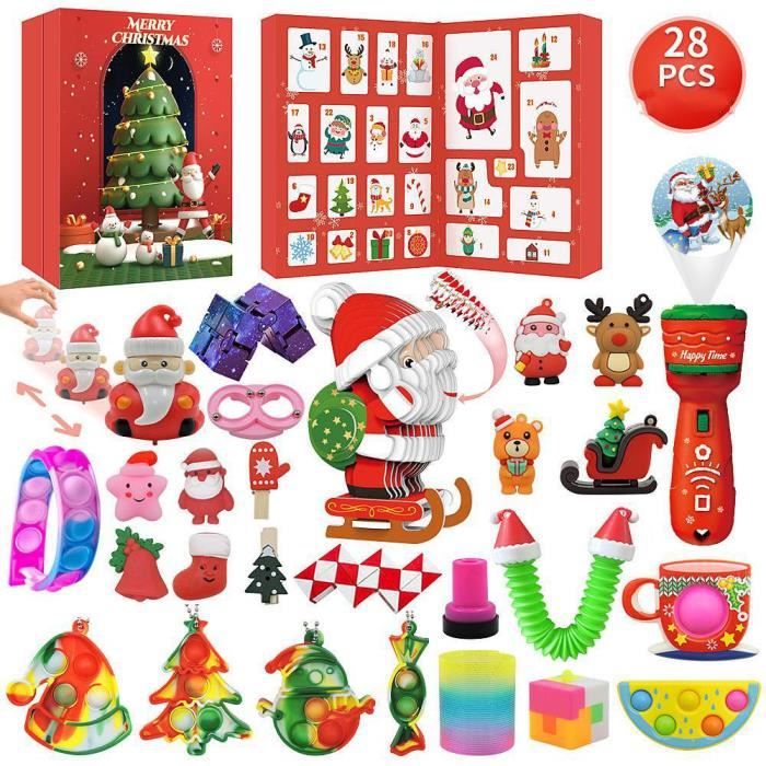 Calendrier de l'Avent 2022, Cadeau Noel Enfant Calendrier Avent Cadeau 3-12  Ans Fidget Toys Anti Stress Cadeaux Noel Jeux Enfant