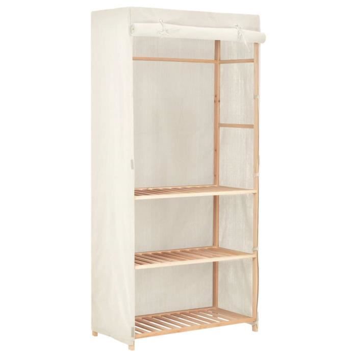 Armoire de Chambre JAR Garde-robe Penderie à 3 niveaux 79x40x170 cm FR9861