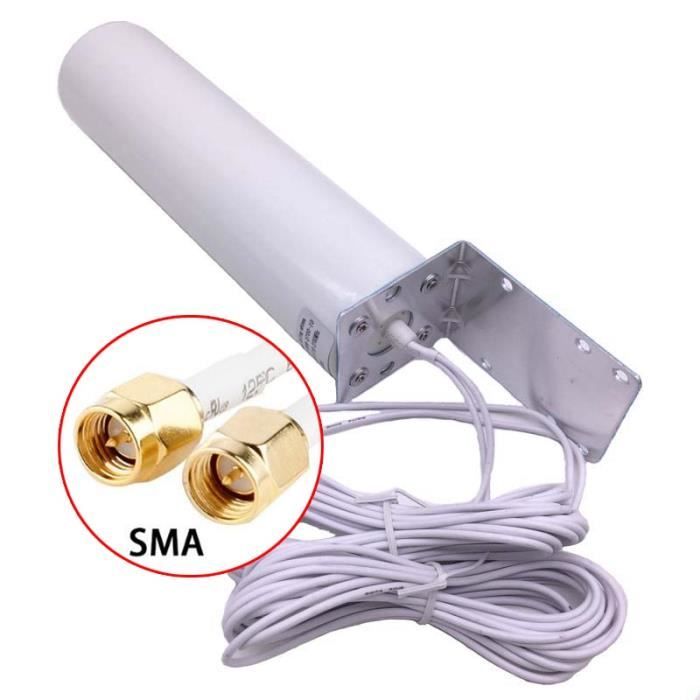 with SMA connector -Antenne WiFi CRC9 4G LTE antennes extérieures SMA Omni Antenne 3G TS9 avec 5 mètres de câble double connecteur p