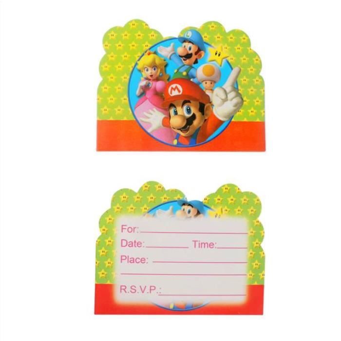 Correspondance,Carte d'invitation thème Super Mario 10 pièces, cadeau  décoratif pour fête prénatale, cadeau d'anniversaire pour - Cdiscount  Beaux-Arts et Loisirs créatifs