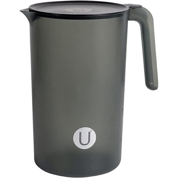 Pichet à Eau 1 L Avec Couvercle - Pour Jus, Lait, Thé Glacé, Boissons Froides | Plastique ABS, Poignée Pratique