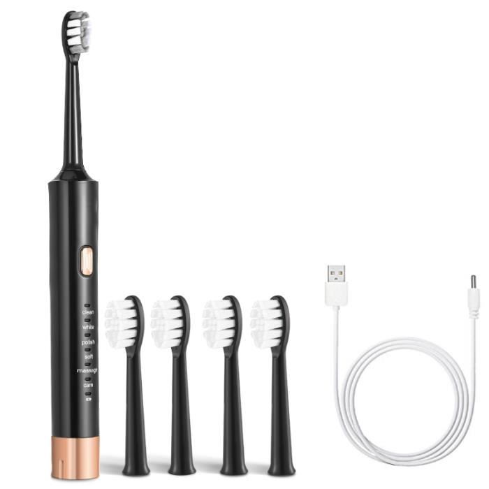 Brosse à Dents électrique Sonique Pour Adultes - 6 Modes De Nettoyage, Batterie, Blanche