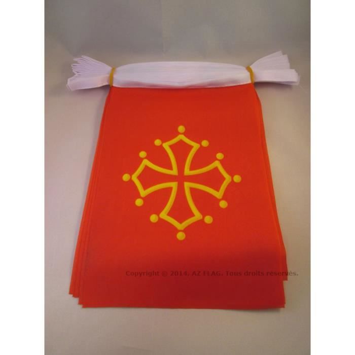 Drapeau Occitanie 50x75cm - Languedoc Midi-Pyrénées - Polyester Résistant - Œillets Métal