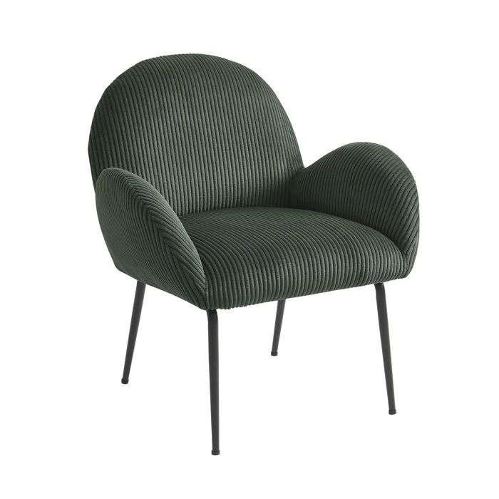 Fauteuil GINA velours côtelé vert Fauteuil GINA velours côtelé vert