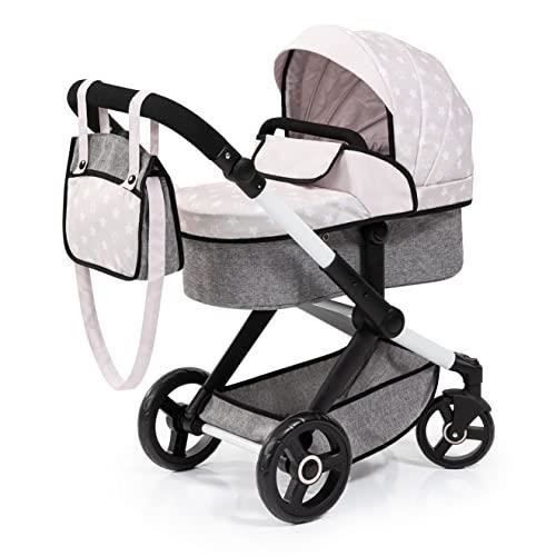 Poussette pour poupée combinée BAYER DESIGN - Modèle COMBI XEO - Couleur Jeans-Gri - Pour poupées jusquà 46 cm