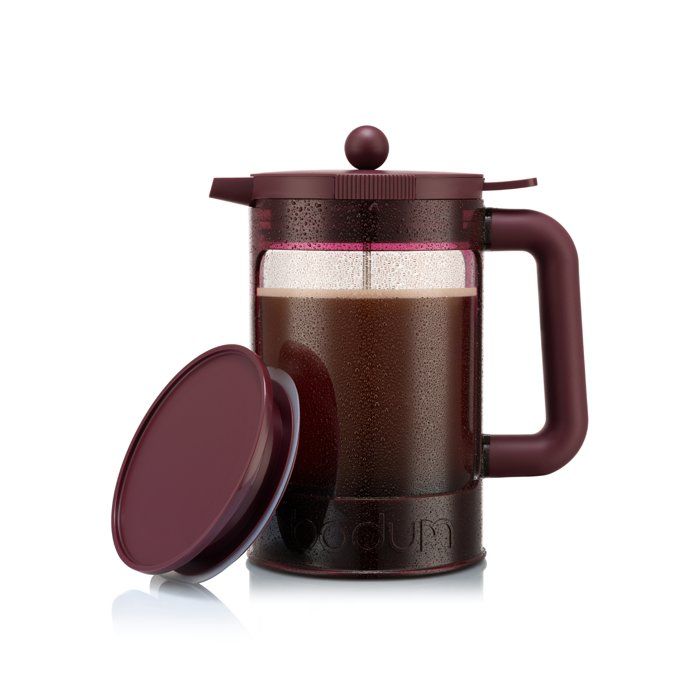 Cafetière - BODUM - Bean Set Hot & Cold Brew - 15 L - 12 tasses - Avec couvercle - Rouge