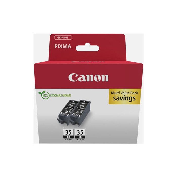 Lot De 2 Cartouches D'encre Noire Canon PGI-35 Originales – Pour Imprimante Pixma