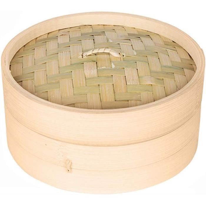Papier Cuisson Bambou 100 Feuilles - Diamètre 23cm, Antiadhésif, Résiste Jusqu'à 230°C | Pour Friteuse à Air, Cuisson Vapeur, Dim Sum - 8