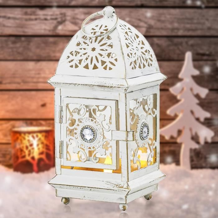 Lanterne Bougeoir Métal Vintage Suspendue – Décoration Jardin, Balcon Et Intérieur Pour Noël Et Ambiance Cosy
