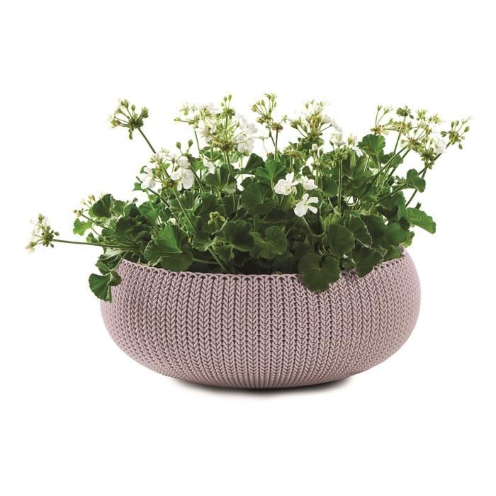 CURVER Pot de fleur - Aspect tricot - 54 cm - Violet mauve - Cdiscount  Jardin