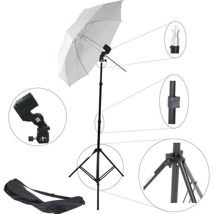 Kit Parapluie Photo DynaSun UR02W Blanc + UR02GB Or Noir 109cm - Réflecteur Et Diffuseur Studio Pro