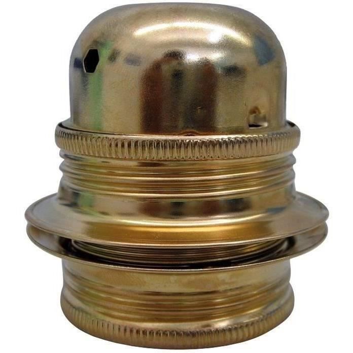 ELECTRALINE - Douille E27 2 bagues laiton blister