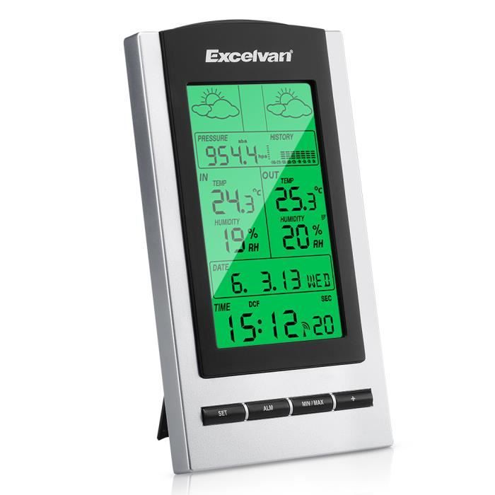 Station Météo Sans Fil Avec 2 Extérieure Capteur , 7,5 Pouces Écran LCD