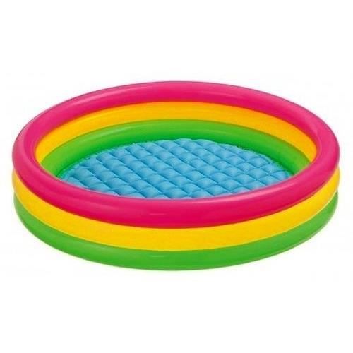 Piscine Gonflable Rainbow Splash 170x53 Cm - 3 Boudins - Pour Enfants Dès 6 Ans - Design Arc-en-Ciel