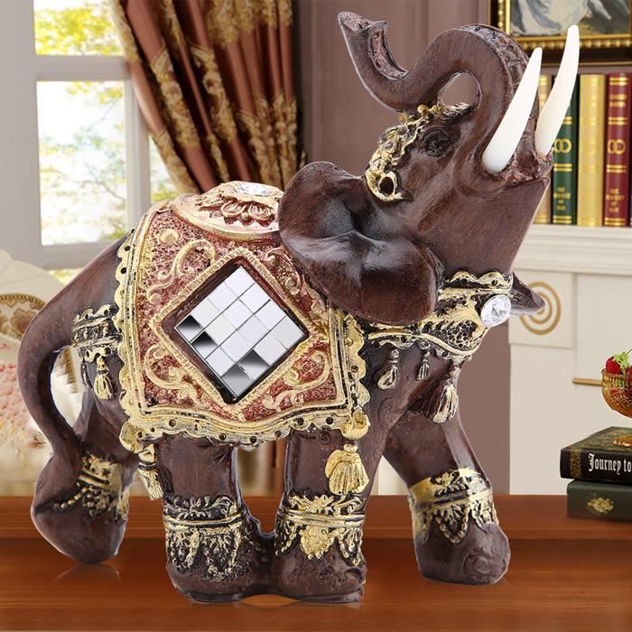 Statue d'éléphant Statue d'éléphant doré Feng Shui porte-bonheur