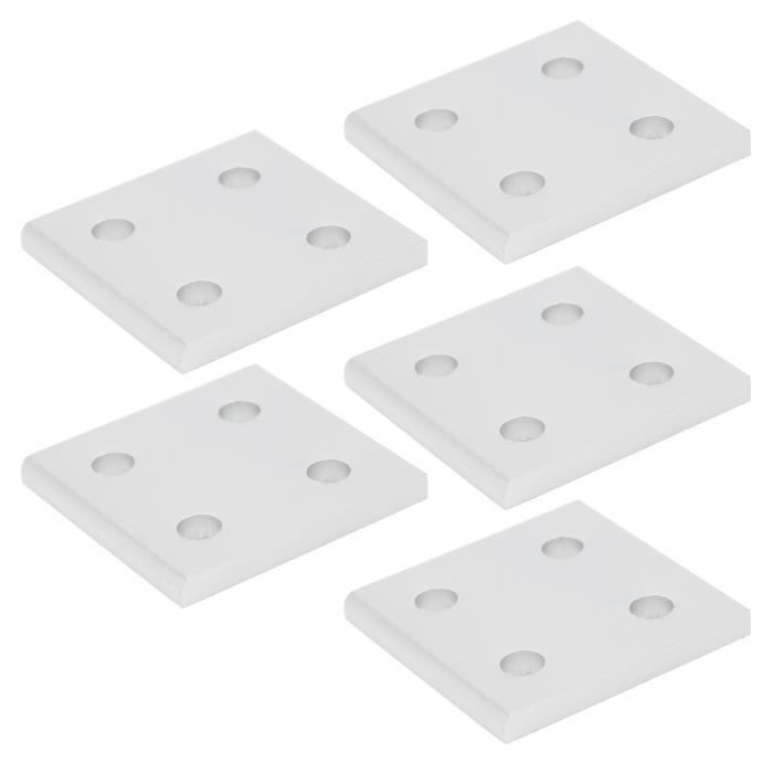 5 Plaques De Connexion Verticale 4 Trous Pour Profilés Aluminium 2040/6060/8080 - Connexion Solide Et Rapide