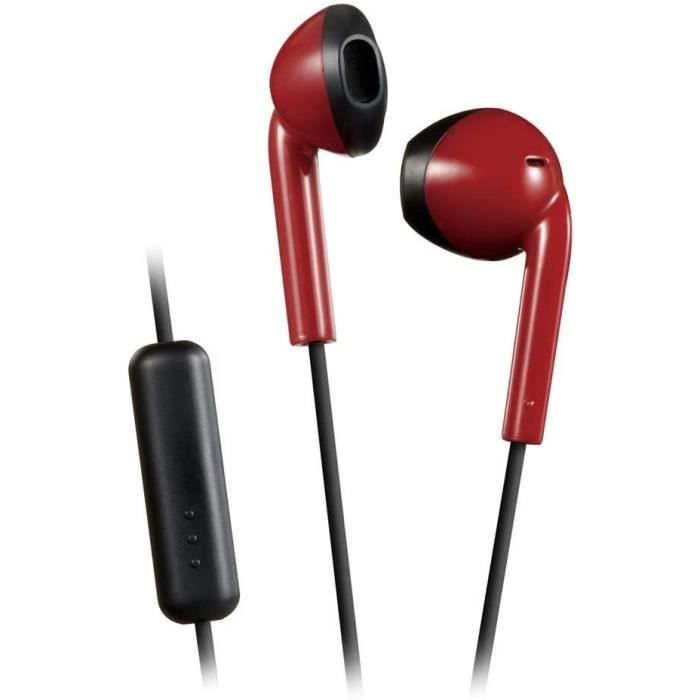 JVC HA-F19M-RB-E rouge noir Ecouteur Intra-auriculaire microphone et télécommande Anti-transpiration