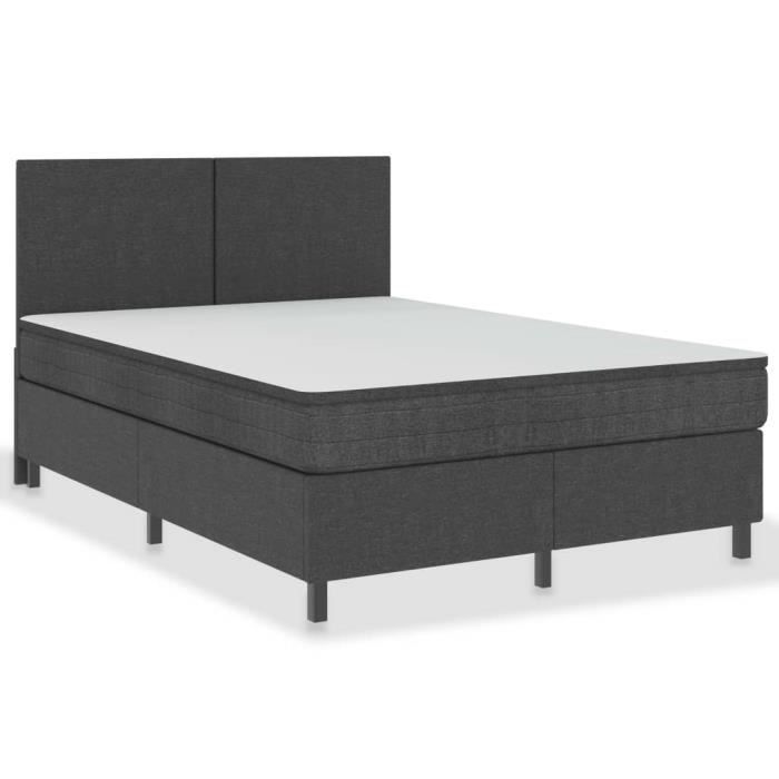 Sommier tapissier - KEENSO - Gris - 160 x 200 cm - MDF et métal