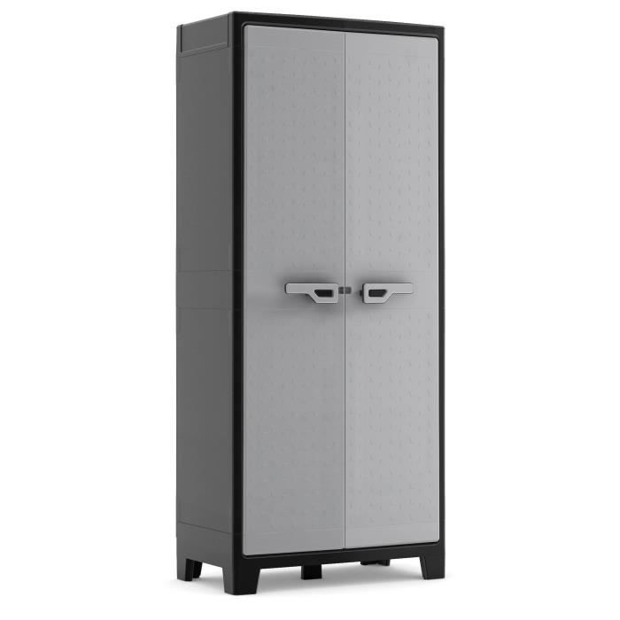 armoire haute titan utilitaire - kis - gris - métal - 2 portes - hermétique