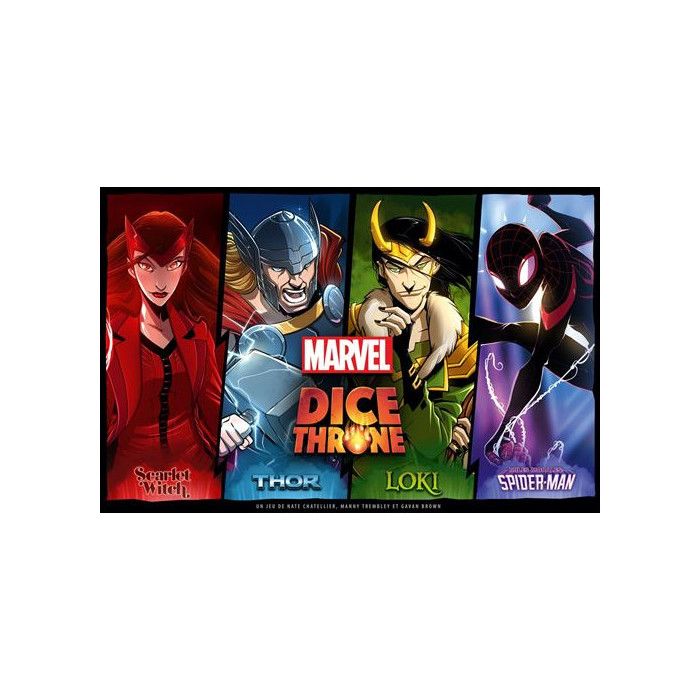 Jeu de stratégie Lucky Duck Games Dice Throne Marvel Thor Loki Spider-Man Scarlet Witch