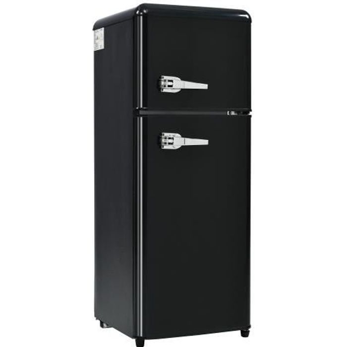 MERAX Réfrigérateur - 2 portes 92 L (28+64) - L 41cm x H 105cm - Noir