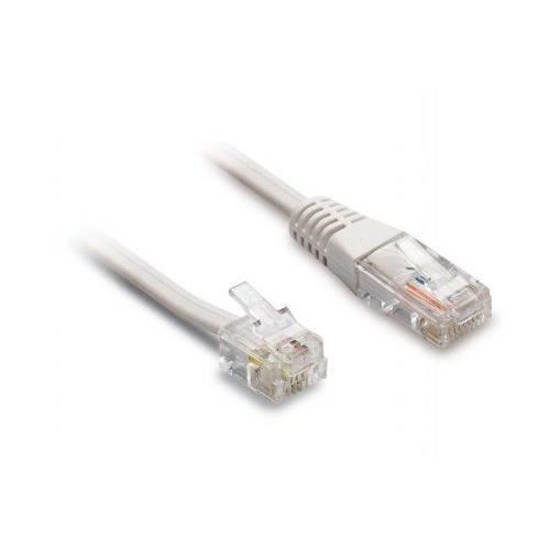 Cordon de raccordement 1m Noir Rhinocables Câble RJ11 vers RJ45 Ethernet ADSL téléphone Modem données 