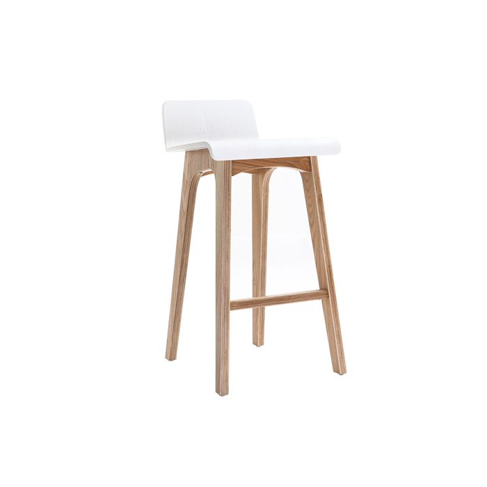 Miliboo - Chaise de bar scandinave bois et blanc H66 cm BALTIK