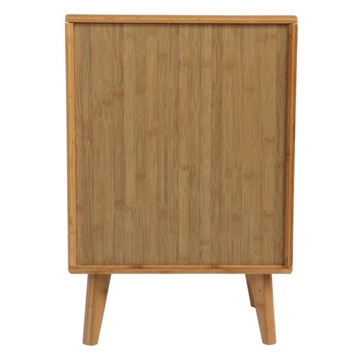 chevet scandinave buffet tv en bambou avec 3 tiroirs meuble de chambre - mothinessto - marron - bambou + mdf - 43 x 33 x 63 cm