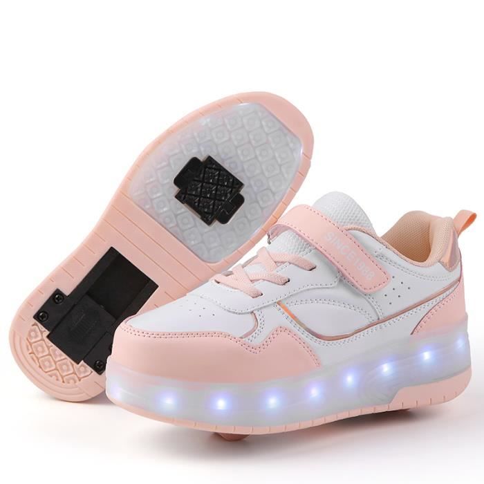 Chaussures à LED Rechargeables USB - Double Roulettes, Multisports, Style Sneaker, Cadeau Fun