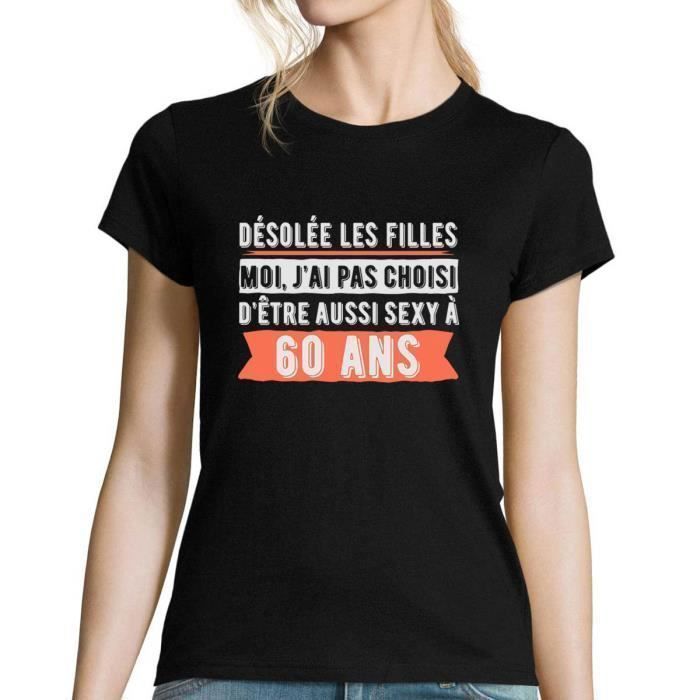 T SHIRT ANNIVERSAIRE FEMME 60 ANS