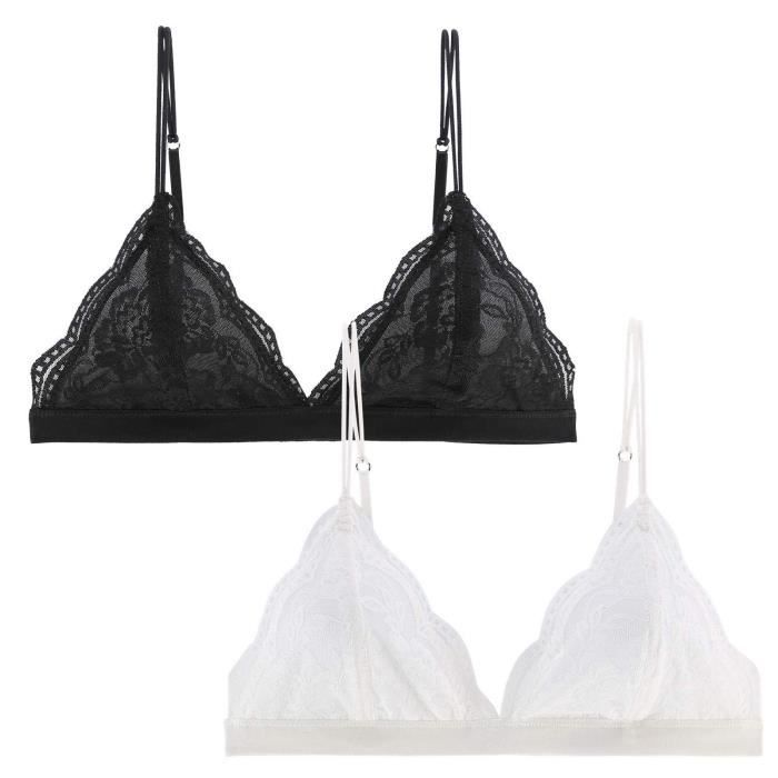 Soutien-gorge Push-up Maidenform 38B - Noir Et Ivoire Dentelle, Rembourré - Neuf Sans étiquettes