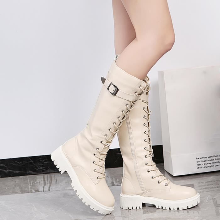 bottes beige clair