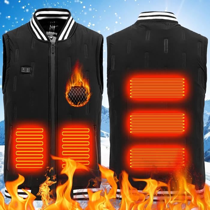 Gilet Chauffant Femme 8 Zones - Double Contrôle USB - Polaire Chaude - Pour Ski, Extérieur - Taille Standard - Lavable Machine