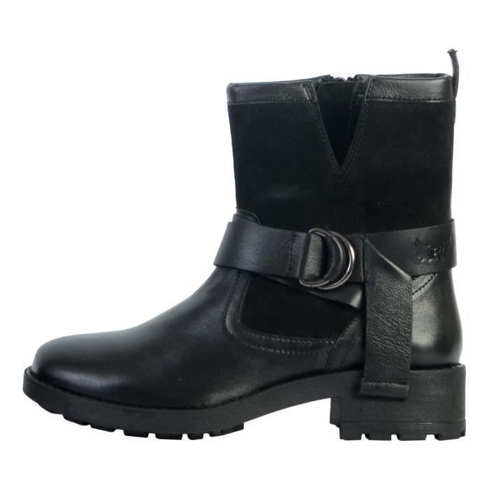 bottes femme - kaporal - lincka - cuir noir - fermeture zip - confort exceptionnel