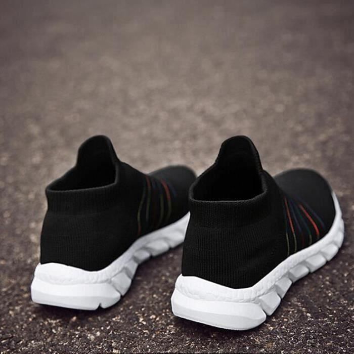 Chaussures Femme Sans Lacets Orthopédiques - Baskets Confort Noires Plateforme Légères Et Respirantes