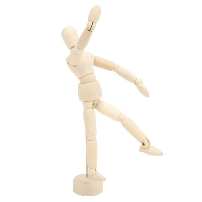 Figurine d'homme en bois secouant, charmante petite figurine en bois qui se balance, fait à la main avec 12 expressions magnétiques, bureau en bois